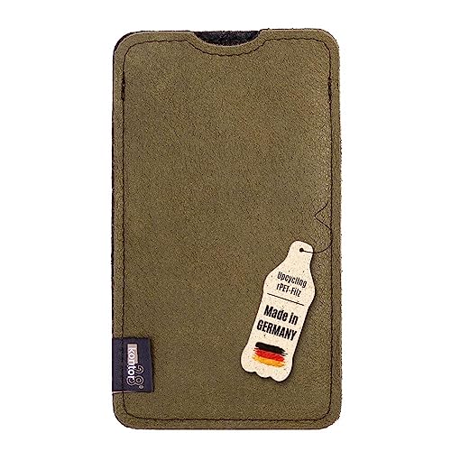 kontor28-Smartphone Hülle, Tasche passend für Apple iPhone 13 Pro Max, BREIT: passend für Smartphone+Backcase, naturbelassenes Büffel Leder+Natur Wollfilz. Handgefertigt Made in Bayern, Salbei grün kontor28-Smartphone Hülle, Tasche passend für Apple iPhone 13 Pro Max, BREIT: passend für Smartphone+Backcase, naturbelassenes Büffel Leder+Natur Wollfilz. Handgefertigt Made in Bayern, Salbei grün von kontor28