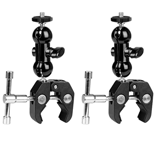 Koolehaoda 2pcs Magic Arm Doppelkugelkopf Halterung mit Krabbenklemme für LCD-Monitor DSLR Kamera Rig - Schwarz Koolehaoda 2pcs Magic Arm Doppelkugelkopf Halterung mit Krabbenklemme für LCD-Monitor DSLR Kamera Rig - Schwarz von koolehaoda