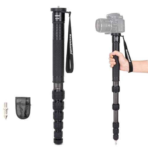 Koolehaoda 44–174 cm Einbeinstativ für Kamera, 32 mm Rohr Kohlefaser-Einbeinstativ Einbeinstativ-Stick Leichtes tragbares Reise-Einbeinstativ für DSLR-Kameras, Nutzlast 15 kg(KQ-326C) von koolehaoda