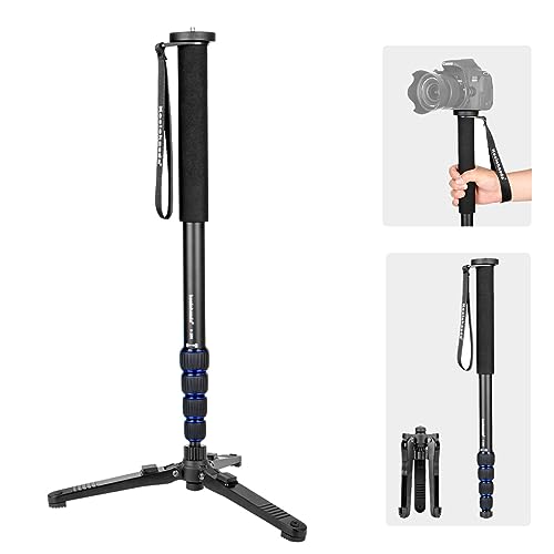 Koolehaoda Ausziehbares Kamera-Einbeinstativ aus Aluminiumlegierung mit Stativstützbasis, 5-teilig, 52 cm – 168 cm, verstellbar für DSLR-Kamera-Camcorder-Video, Nutzlast bis zu 7 kg. K-288+M3 Koolehaoda Ausziehbares Kamera-Einbeinstativ aus Aluminiumlegierung mit Stativstützbasis, 5-teilig, 52 cm – 168 cm, verstellbar für DSLR-Kamera-Camcorder-Video, Nutzlast bis zu 7 kg. K-288+M3 von koolehaoda
