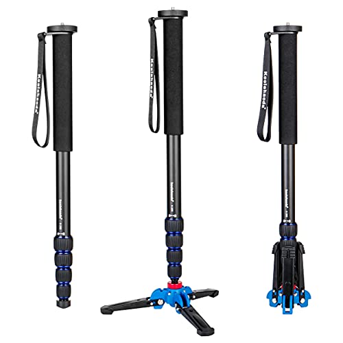Koolehaoda K-288 Einbeinstativ mit abnehmbarem Stativfuß, Aluminiumlegierung 5-teilig, 50-168 cm hoch, 5 kg maximale Nutzlast für Kamera-Reisefotografie von koolehaoda