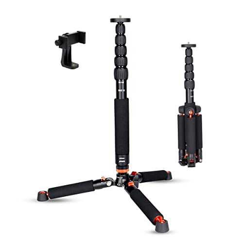 Koolehaoda Kamera-Einbeinstativ aus Aluminium mit Stativbasis aus Metall. 6 Abschnitte, 46–177 cm verstellbar, Beindurchmesser Φ28 mm, bis zu 6 kg – Schwarz Koolehaoda Kamera-Einbeinstativ aus Aluminium mit Stativbasis aus Metall. 6 Abschnitte, 46–177 cm verstellbar, Beindurchmesser Φ28 mm, bis zu 6 kg – Schwarz von koolehaoda