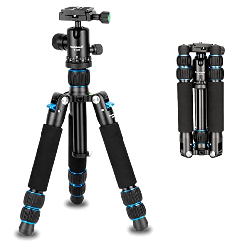 Koolehaoda Kamera Mini Stativ, Tischstativ aus Aluminiumlegierung, Höhe 21–63,5 cm, mit 360-Grad Kugelkopf für DSLR-Kameras, Video-Camcorder, Belastung bis zu 10 kg – (TMP-223 Blau) von koolehaoda