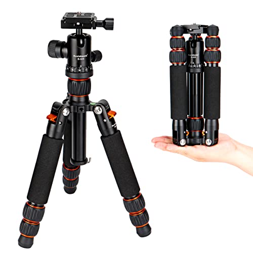 Koolehaoda Kamera Mini- Stativ Aluminium 63,5 cm Kompaktes Tischstativ Tragbares Reisestativ mit 360° Kugelkopf für DSLR Kamera,Video Camcorder, belastbar bis 10 kg – (Orange) von koolehaoda