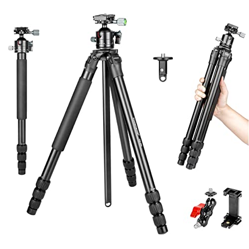 Koolehaoda Kamerastativ 158 cm / 1,36 kg, Kompaktes Leichtes Reisestativ, Einbeinstativ mit 36mm Low Profile Kugelkopf und Kurze Mittelsäule für DSLR Kamera, Last bis zu 15 kg- KQ254 Koolehaoda Kamerastativ 158 cm / 1,36 kg, Kompaktes Leichtes Reisestativ, Einbeinstativ mit 36mm Low Profile Kugelkopf und Kurze Mittelsäule für DSLR Kamera, Last bis zu 15 kg- KQ254 von koolehaoda
