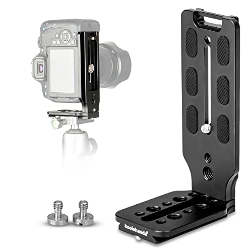 Koolehaoda L Halterung, Vertikale QR Platte Schnellwechselplatte, L-Ständer mit Zwei 1/4 Zoll Schraube Arca Swiss Kompatibel für DSLR-Kamera von koolehaoda