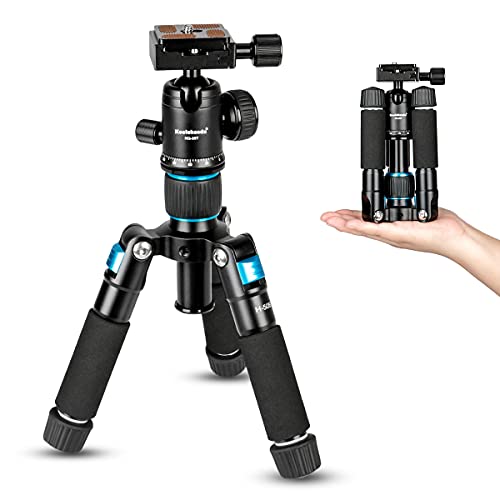 Koolehaoda Mini Stativ für Kamera 51cm Tragbares Desktop Stativ Reisestativ Tischstativ Aluminium mit 360° Kugelkopf für DSLR Kamera Video Camcorder, Belastung bis 5kg - (Blau) von koolehaoda