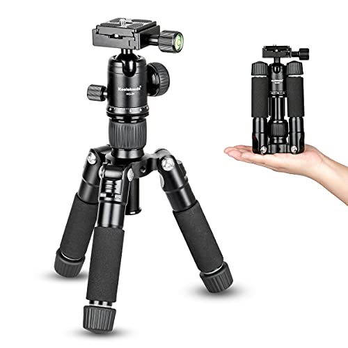 Koolehaoda Mini Stativ für Kamera 51cm Tragbares Desktop Stativ Reisestativ Tischstativ Aluminium mit 360° Kugelkopf für DSLR Kamera Video Camcorder, Belastung bis 5kg - (schwarz) von koolehaoda