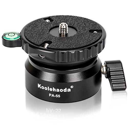 Koolehaoda PA-55 Stativ Nivellierbasis Leveling Base +/- 15 Grad Präzisionseinstellung mit 1/4 Zoll Schraube und Versatz Wasserwaage für Canon, für Nikon, DSLR-Kameras von koolehaoda