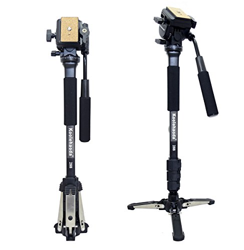 Video Einbeinstativ Kit, 148 cm Fluidkopf Einbeinstativ mit abnehmbarem Stativfuß für DSLR-Kamera. Nutzlast bis zu 3 kg Video Einbeinstativ Kit, 148 cm Fluidkopf Einbeinstativ mit abnehmbarem Stativfuß für DSLR-Kamera. Nutzlast bis zu 3 kg von koolehaoda