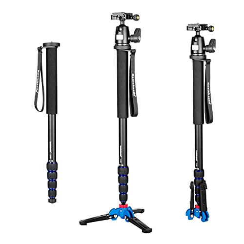 koolehaoda Kamera Aluminium Einbeinstativ mit Stützfuß & K-09 Kugelkopf Für DSLR-Kamera. Erweiterte maximale Höhe: 175cm. von koolehaoda