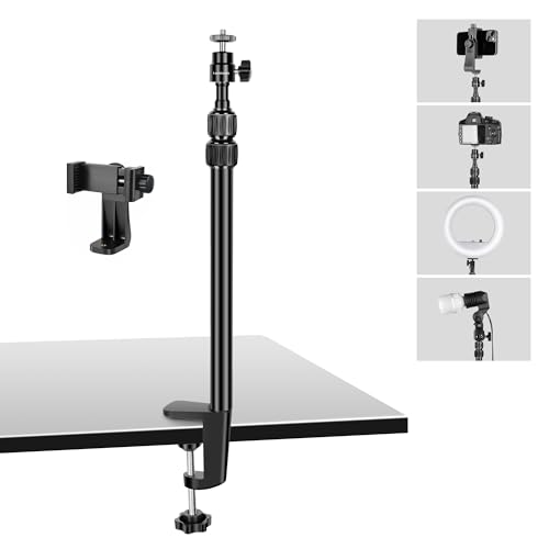 koolehaoda Kamera Tischstativ Lichtstativ mit 360° Kugelkopf, 37–80 cm Verstellbarer Tischständer mit 1/4" Schraube für DSLR-Kamera, Ringlicht, Webcam, Live-Stream, Videostudios von koolehaoda