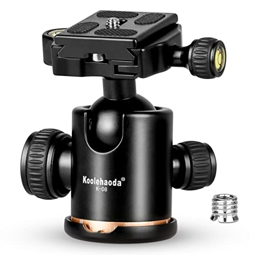 koolehaoda Mini Kugelkopf Stativkopf 360 Grad Drehbar Panorama-Kugelkopf für Stativ Einbeinstativ Slider DSLR-Kamera (K-08) von koolehaoda