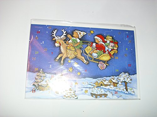 Adventskalender Weihnachtskarte Weihnachten Adventskalenderkarte Engel und Wichtel mit 24 Türchen und Glitzer" Karte mit Umschlag (weiß 1 Stück von korsch