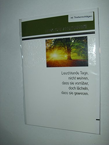 Trauerkarte Beileidskarte Aufrichtige Anteilnahme Kondolenzkarte mit"Herzliche Anteilnahme mit Textvorschlägen" Karte mit Umschlag 1 Stück Trauerkarte Beileidskarte Aufrichtige Anteilnahme Kondolenzkarte mit"Herzliche Anteilnahme mit Textvorschlägen" Karte mit Umschlag 1 Stück von korsch