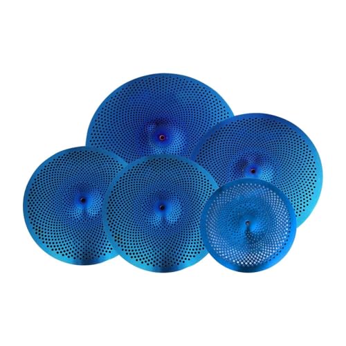 kowaku 5 Stück Low Volumen -Becken Pack 14 "Hi Hut 16" Crash 18 '"Rash 20" Ride Professional Schlagzeuger, der für den Probenraum übt, Blau kowaku 5 Stück Low Volumen -Becken Pack 14 "Hi Hut 16" Crash 18 '"Rash 20" Ride Professional Schlagzeuger, der für den Probenraum übt, Blau von kowaku
