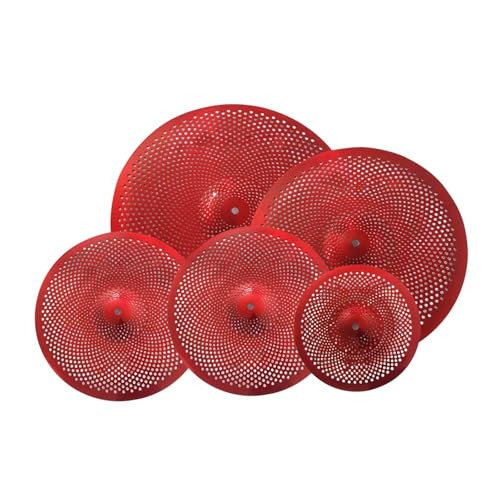 kowaku 5 Stück Low Volumen -Becken Pack 14 "Hi Hut 16" Crash 18 '"Rash 20" Ride Professional Schlagzeuger, der für den Probenraum übt, Rot kowaku 5 Stück Low Volumen -Becken Pack 14 "Hi Hut 16" Crash 18 '"Rash 20" Ride Professional Schlagzeuger, der für den Probenraum übt, Rot von kowaku