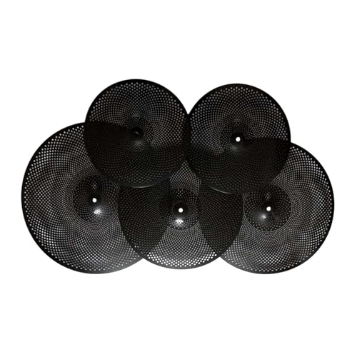 kowaku 5 Stück Low Volumen -Becken Pack 14 "Hi Hut 16" Crash 18 '"Rash 20" Ride Professional Schlagzeuger, der für den Probenraum übt, Schwarz kowaku 5 Stück Low Volumen -Becken Pack 14 "Hi Hut 16" Crash 18 '"Rash 20" Ride Professional Schlagzeuger, der für den Probenraum übt, Schwarz von kowaku
