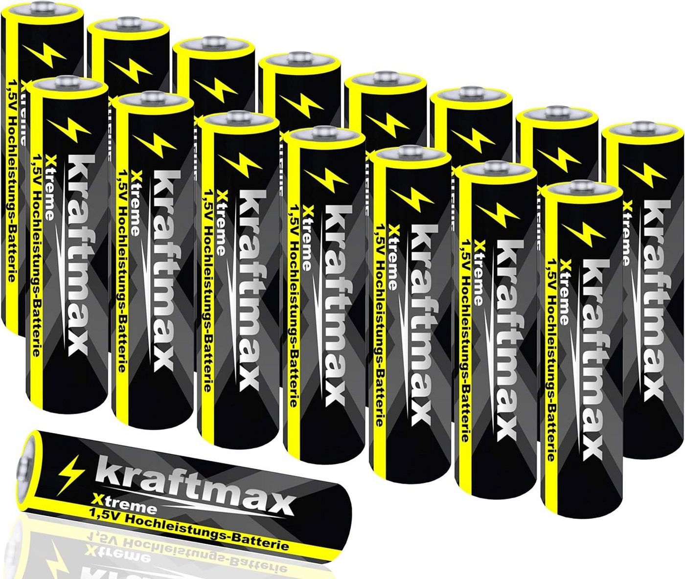 kraftmax 16er Pack Micro AAA 1,5V Alkaline Batterie - Xtreme Longlife Batterie, (1 St) von kraftmax