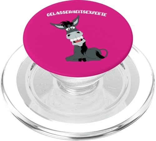GELASSENHEIT AUF ZWEI BEINEN Lustiges Esel Design PopSockets PopGrip für MagSafe von kriv71