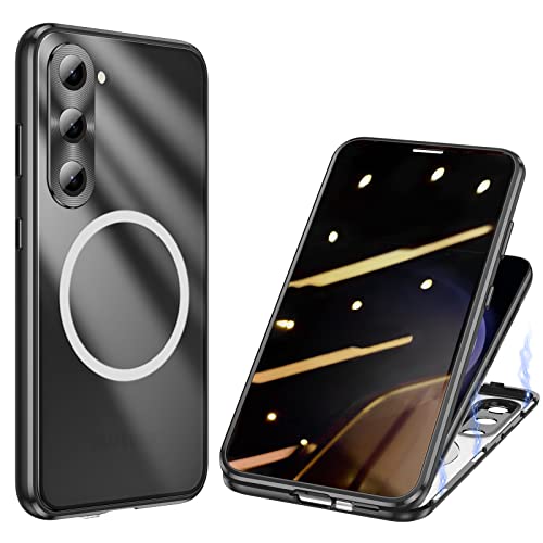 ksscaly Anti Peeping Hülle für Samsung Galaxy S23 Kompatibel mit Magsafe 360 Grad Schutz Case Privatsphäre Gehärtetes Glas Magnetische Adsorption Metallrahmen Handyhülle Anti-Spähen Cover (Schwarz) ksscaly Anti Peeping Hülle für Samsung Galaxy S23 Kompatibel mit Magsafe 360 Grad Schutz Case Privatsphäre Gehärtetes Glas Magnetische Adsorption Metallrahmen Handyhülle Anti-Spähen Cover (Schwarz) von ksscaly