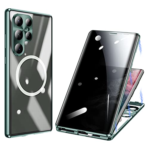 ksscaly Anti Peeping Hülle für Samsung Galaxy S23 Ultra Kompatibel mit Magsafe 360 Grad Schutz Case Privatsphäre Gehärtetes Glas Magnetische Adsorption Metallrahmen Handyhülle Anti-Spähen Cover (Grün) ksscaly Anti Peeping Hülle für Samsung Galaxy S23 Ultra Kompatibel mit Magsafe 360 Grad Schutz Case Privatsphäre Gehärtetes Glas Magnetische Adsorption Metallrahmen Handyhülle Anti-Spähen Cover (Grün) von ksscaly