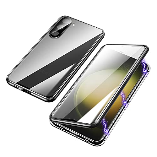 ksscaly Hülle für Samsung Galaxy S23 Plus, 360 Grad Schutz Case mit Safty Lock Magnetische Adsorption Metallrahmen Cover Vorder und Rückseite Gehärtetes Glas Handyhülle für Samsung S23+ (Schwarz) ksscaly Hülle für Samsung Galaxy S23 Plus, 360 Grad Schutz Case mit Safty Lock Magnetische Adsorption Metallrahmen Cover Vorder und Rückseite Gehärtetes Glas Handyhülle für Samsung S23+ (Schwarz) von ksscaly