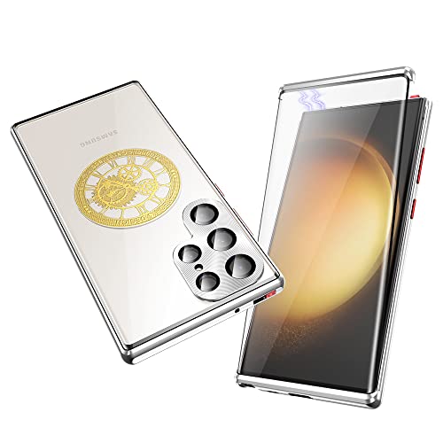 ksscaly Hülle für Samsung Galaxy S23 Ultra, 360 Grad Schutz Case Kompatibel mit Magsafe Rückseite Cover+Schutzfolie+Magnetische Adsorption Metallrahmen Handyhülle mit Safty Lock für S23U (Silber) ksscaly Hülle für Samsung Galaxy S23 Ultra, 360 Grad Schutz Case Kompatibel mit Magsafe Rückseite Cover+Schutzfolie+Magnetische Adsorption Metallrahmen Handyhülle mit Safty Lock für S23U (Silber) von ksscaly