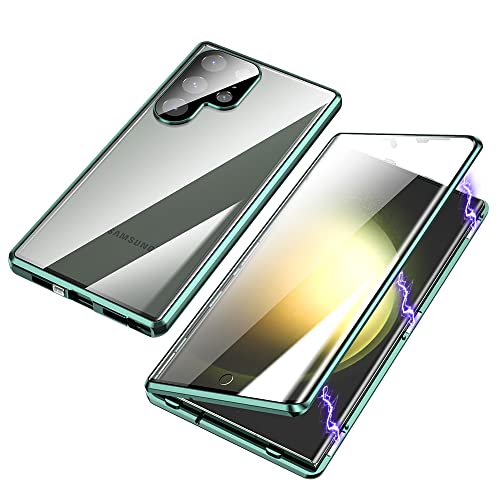 ksscaly Hülle für Samsung Galaxy S23 Ultra, 360 Grad Schutz Case mit Safty Lock Magnetische Adsorption Metallrahmen Cover Vorder und Rückseite Gehärtetes Glas Handyhülle für Samsung S23U (Grün) ksscaly Hülle für Samsung Galaxy S23 Ultra, 360 Grad Schutz Case mit Safty Lock Magnetische Adsorption Metallrahmen Cover Vorder und Rückseite Gehärtetes Glas Handyhülle für Samsung S23U (Grün) von ksscaly