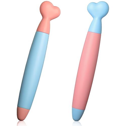 2 Stück Kinder-Stylus-Stifte für Touchscreens, niedliche herzförmige Gummispitze Stylus-Stift für alle Touchscreen-Geräte, iPhone, Android-Tablet (Blau Pink Grün) von ktxaby