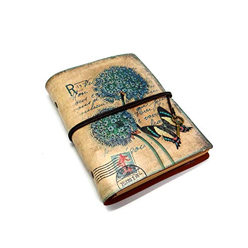 kuaetily Vintage Notizbuch Leder Schönes Tagebuch Reisetagebuch Reisetagebuch Nachfüllbare Notebook Diary (Schmetterling) von kuaetily
