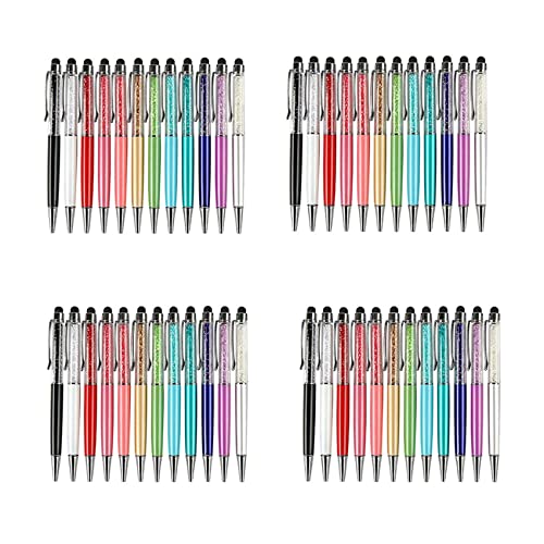kunyi 48 Teile Bling Bling 2 in 1 Schlank Kristall Stylus Kugelschreiber (12 Farben) von kunyi