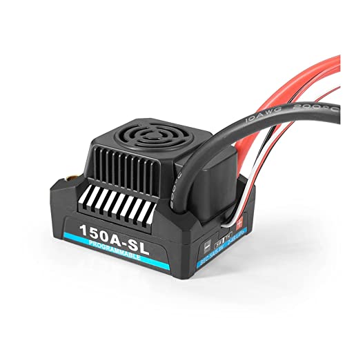 kunyi Wasserdichter 2-4S Brushless Regler mit 5,8V-6,1V/3A BEC für 1/8 1/10 1/12 RC Modellauto Boot, 150A von kunyi