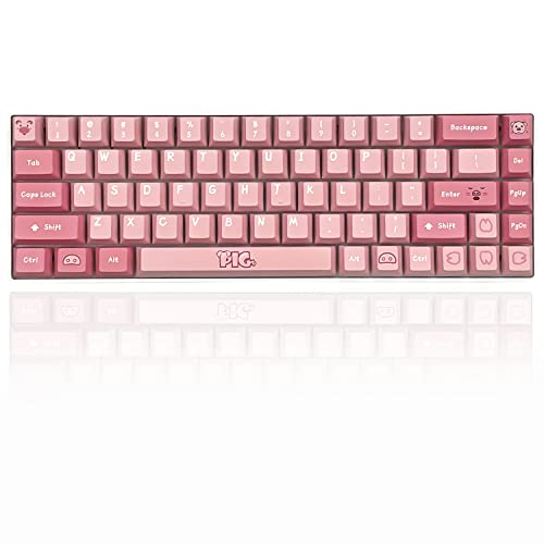 82 Tasten Dickes PBT Pink Cherry Keycap Set Mechanische Tastatur kompatibel mit Cherry MX, Gateron, Kailh, Outemu Passend für 61/64/68 (Pink Pig) von kutethy