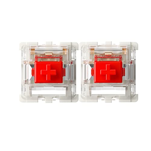 Gateron G Red Pro Switches vorgeschmierte 3-polige RGB SMD Linear für mechanische Gaming-Tastatur (36 Stück, rot) von kutethy