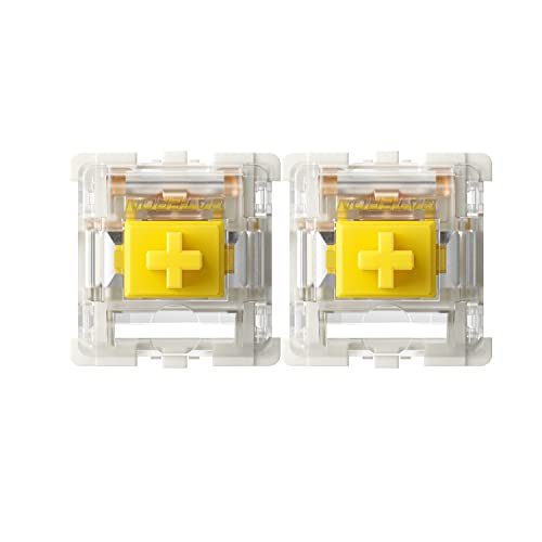 Gateron G Yellow Pro Switches Vorgeschmierte 3-Pin RGB SMD Linear für mechanische Gaming-Tastatur (72 Stück, Gelb) von kutethy