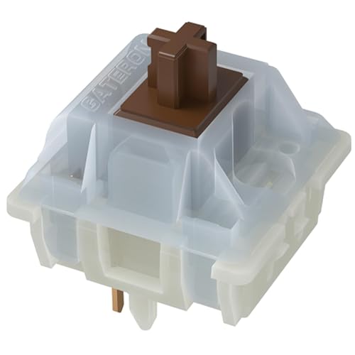 kutethy Gateron Switches Milchig Braun Mechanische Tastatur gelb 5-polig für alle Mechanischen MX-Tastaturen (72 Stück, Braun) von kutethy