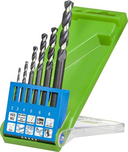 Kwb 258806 HSS Metall-Spiralbohrer-Set 6teilig 2 mm, 3 mm, 4 mm, 5 mm, 6 mm, 8mm M2 DIN 338 Zylinder von kwb