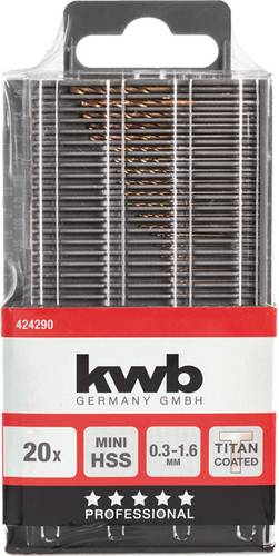 Kwb 424290 HSS Titan Metall-Spiralbohrer-Set 20teilig M2 DIN 338 Zylinderschaft 1St. von kwb