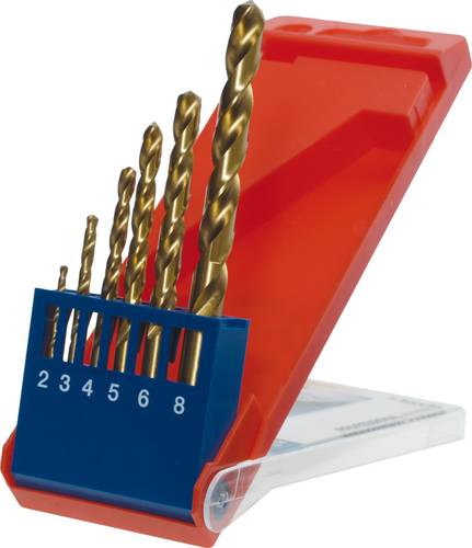 Kwb 427040 HSS Metall-Spiralbohrer-Set 6teilig 2 mm, 3 mm, 4 mm, 5 mm, 6 mm, 8mm M2 DIN 338 Zylinder von kwb