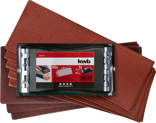 Kwb 485170 PROFI Handschleifer-Set, mit 50 Schleifstreifen 93 x 230mm 1St. von kwb