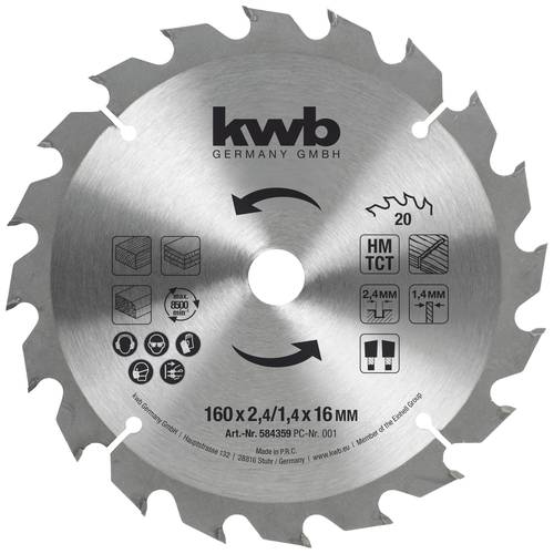 Kwb 584359 Kreissägeblatt 160 x 16mm 1St. von kwb