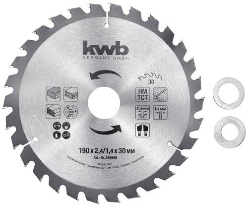 Kwb 586959 Kreissägeblatt 190 x 30, 20, 16 mm, mm, mm 1St. von kwb