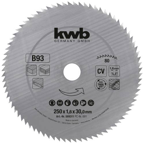 Kwb 589311 Kreissägeblatt 250 x 30mm 1St. von kwb