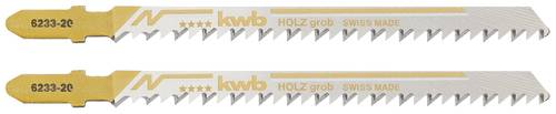 Kwb 623320 Stichsägeblätter, Holzbearbeitung, HCS, Einnockenschaft extra lang, 2 x grob / lang 2St. von kwb