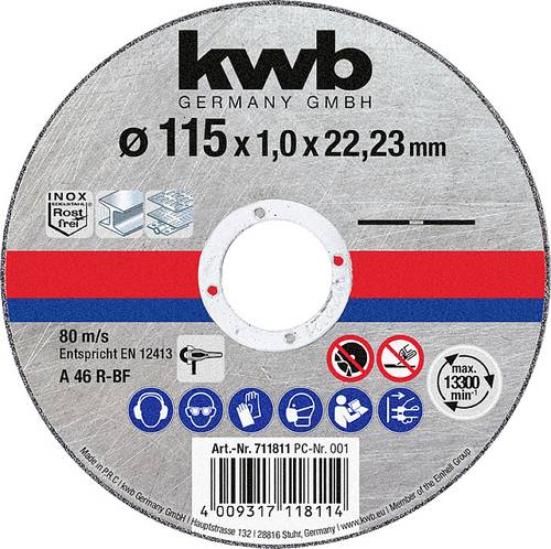 Kwb 711811 Trennscheibe gerade 115mm Stahl von kwb