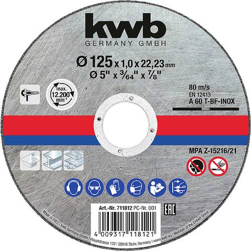Kwb 711812 Trennscheibe gerade 125mm Stahl Kwb 711812 Trennscheibe gerade 125mm Stahl von kwb