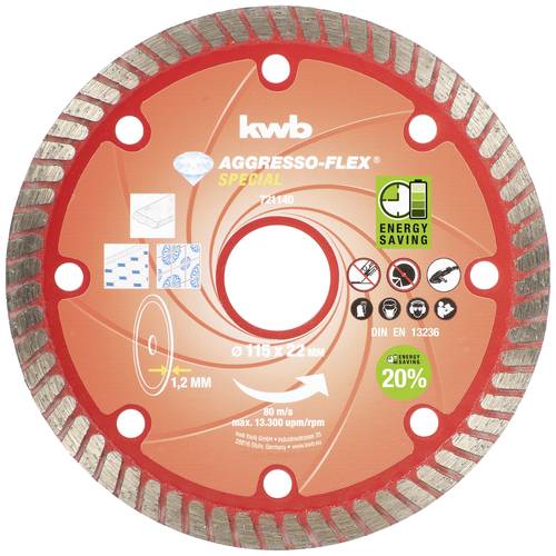 Kwb 721140 Trennscheibe gerade 115mm 1 St. Beton, Granit, Marmor, Keramik, Fliesen, Feinsteinzeug, N Kwb 721140 Trennscheibe gerade 115mm 1 St. Beton, Granit, Marmor, Keramik, Fliesen, Feinsteinzeug, N von kwb
