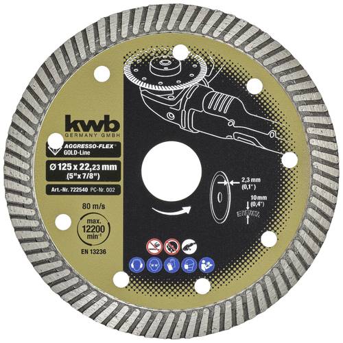 Kwb 722540 Diamanttrennscheibe Durchmesser 125mm Bohrungs-Ø 22mm 1St. von kwb