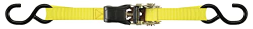 kwb 2x Zurrgurte 2,5 m x 25 mm, aus strapazierfähigem Polyesterband, mit Komfortentriegelung und Prüfschild, kunststoffummantelter Spannratsche, mit 2 Haken, TÜV / GS geprüft von kwb